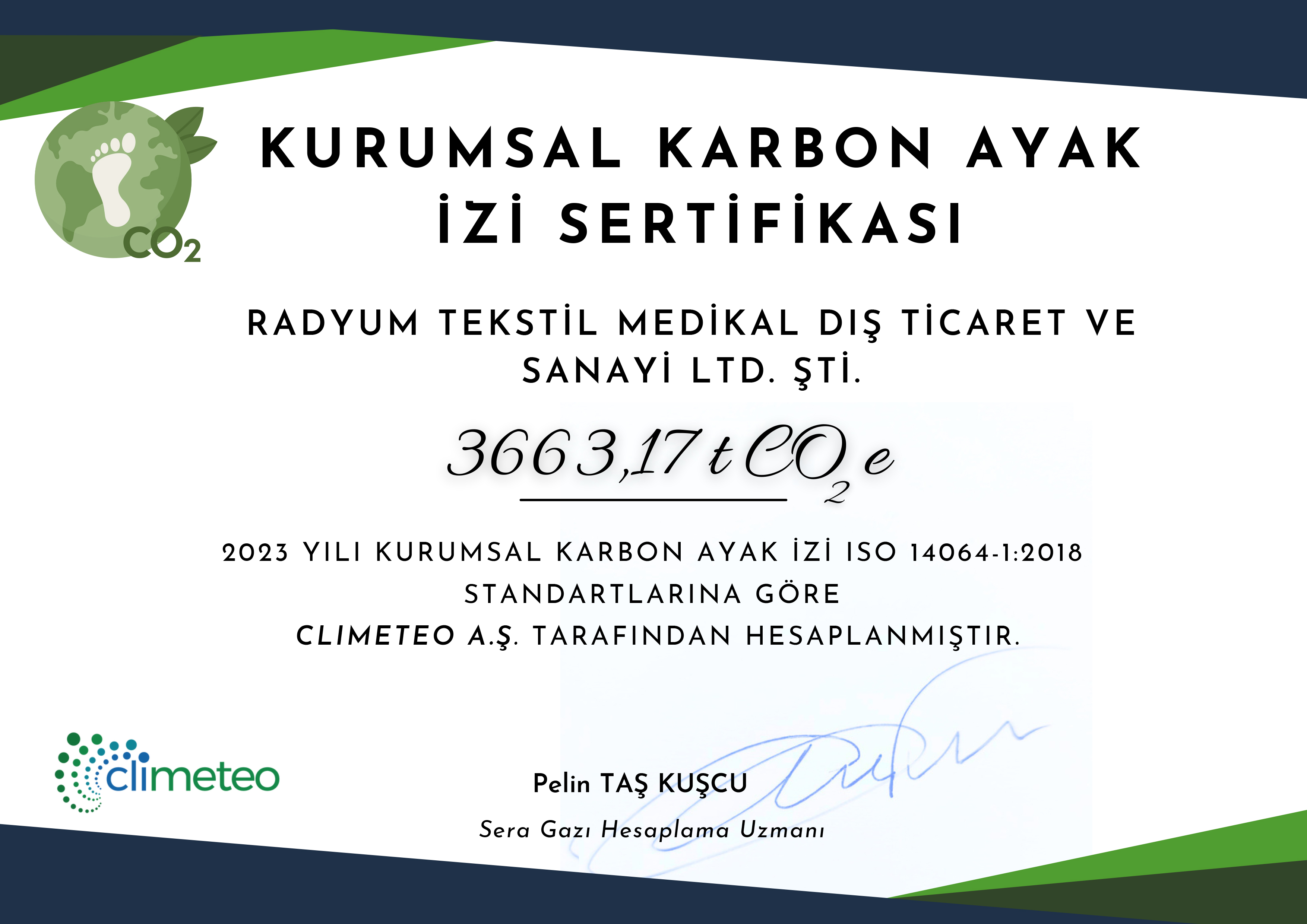 2022 Karbon Ayak İzi Sertifikası